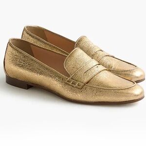 J. Crew Charlie Loafers in Metallic Leather